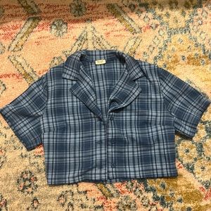 John Galt plaid crop top